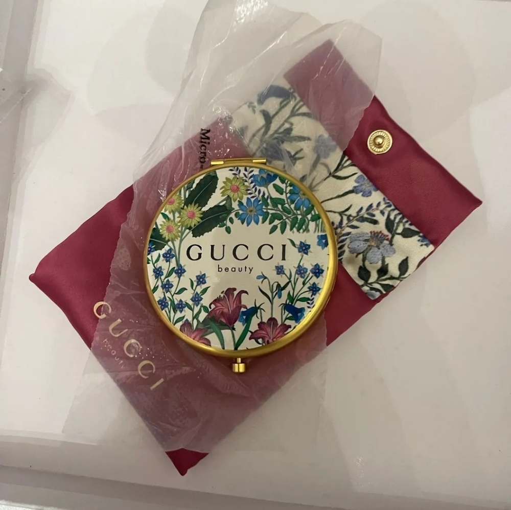 Gucci Gold Floral Compact Mirror